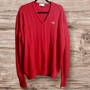 Vintage  Lacoste The Lacoste club red vneck sweater. Xxl